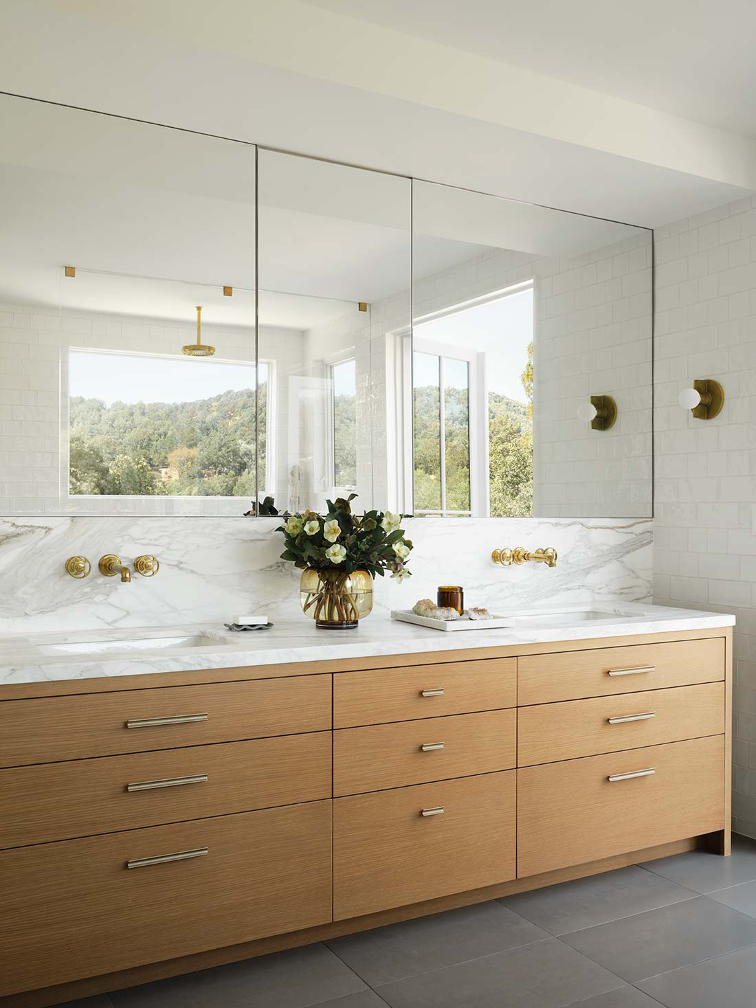 Bathroom Vanity with View in Mirrors, interior