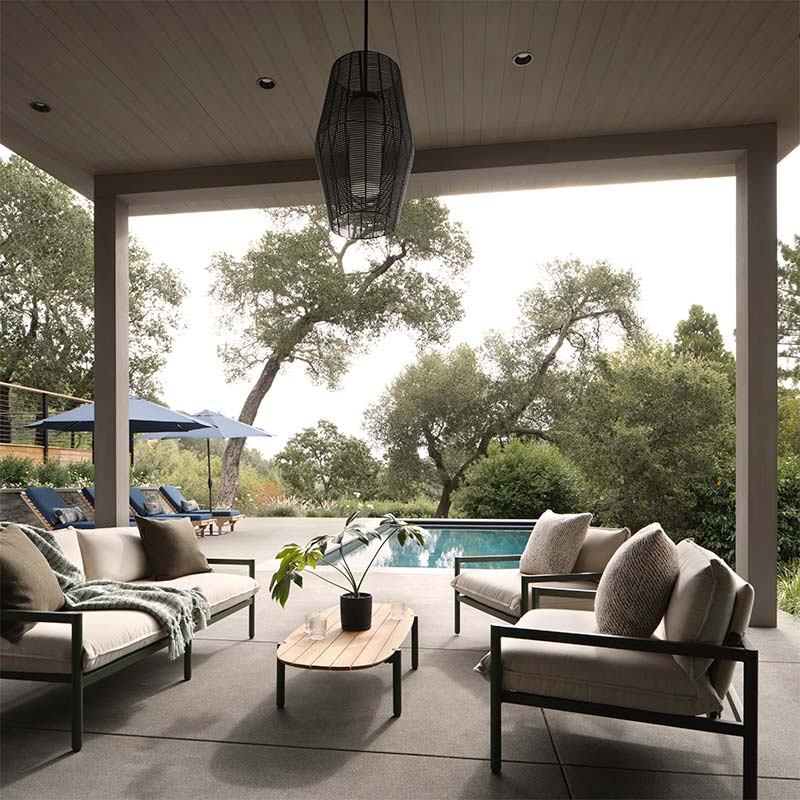 Fairfax Residence - Outdoor Covered Seating Area at Poolhouse, exterior