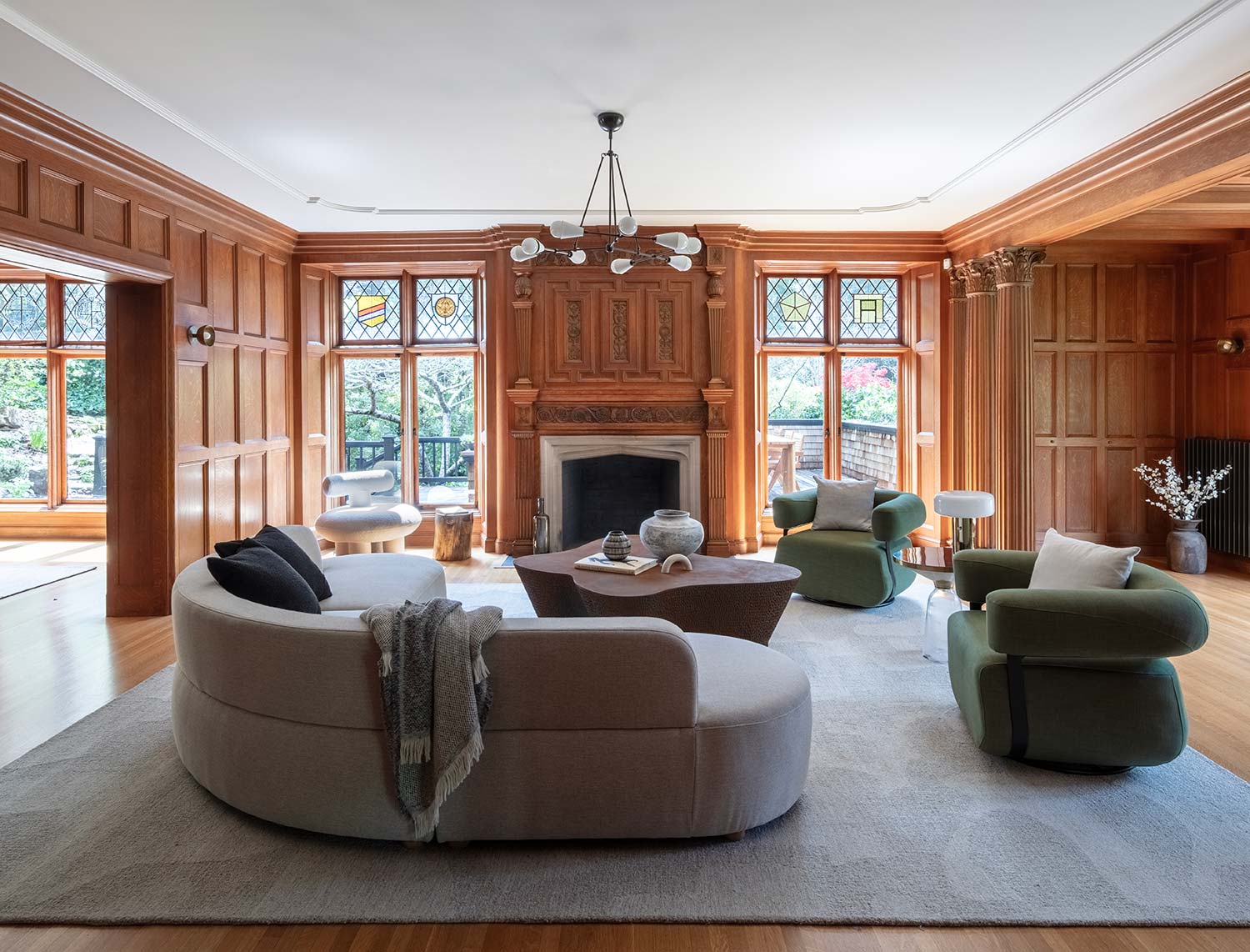 Living Room and Fireplace, interior