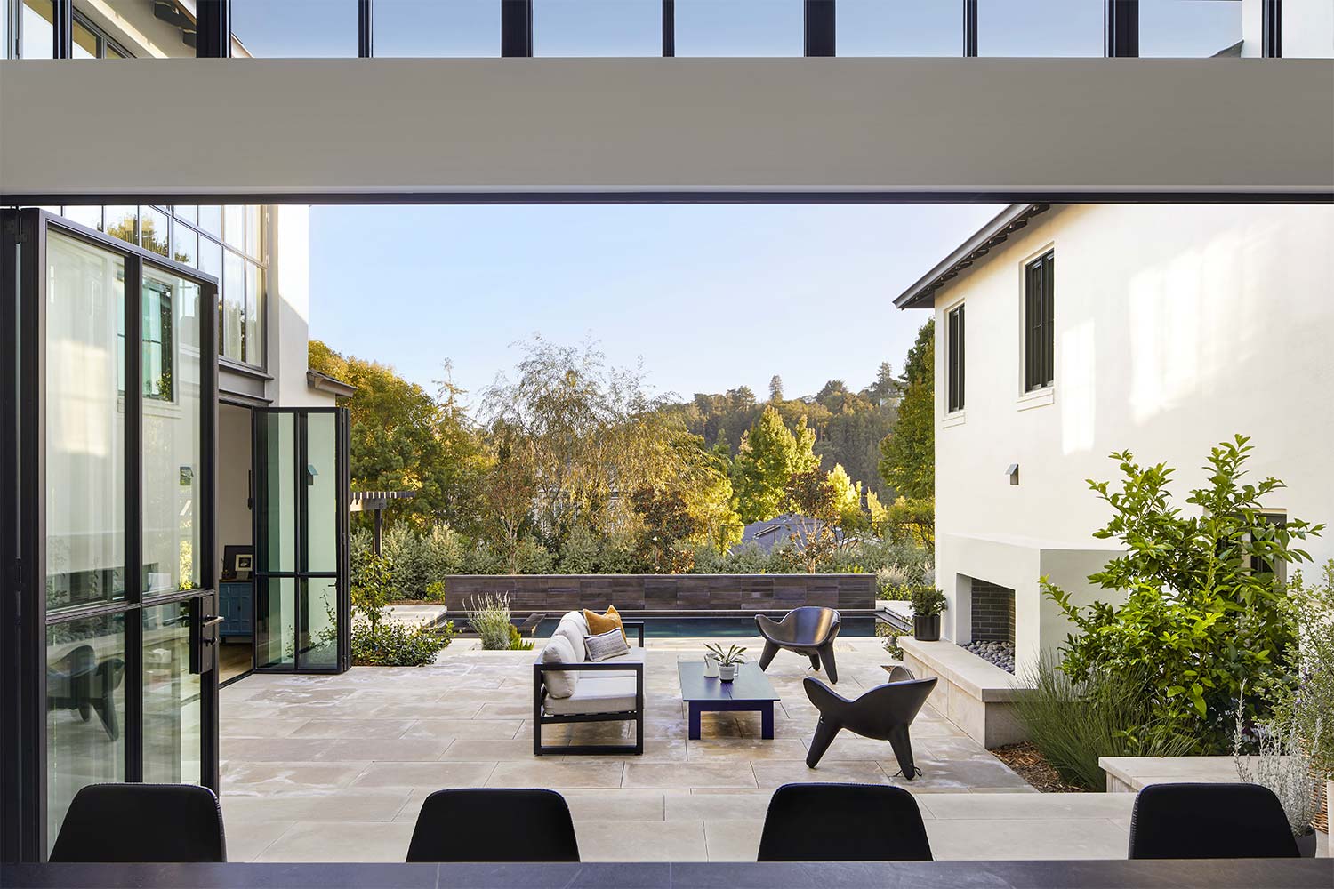 Courtyard from Atrium, interior to exterior