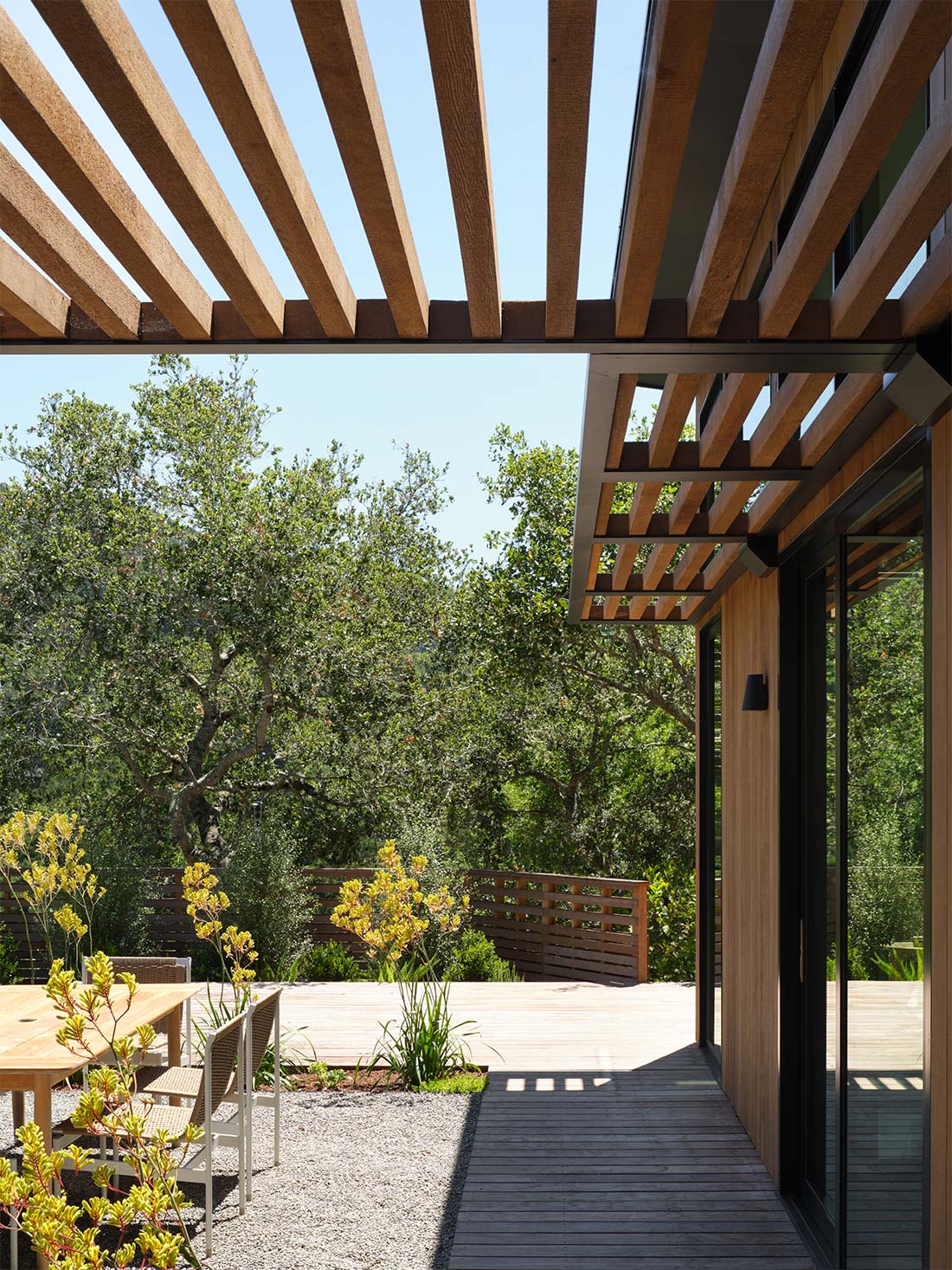 Building Rear, Patio Detail, exterior