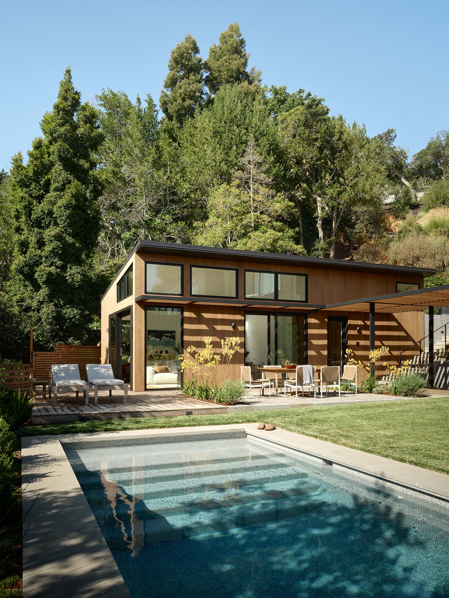 Building Rear and Pool + Patio, exterior