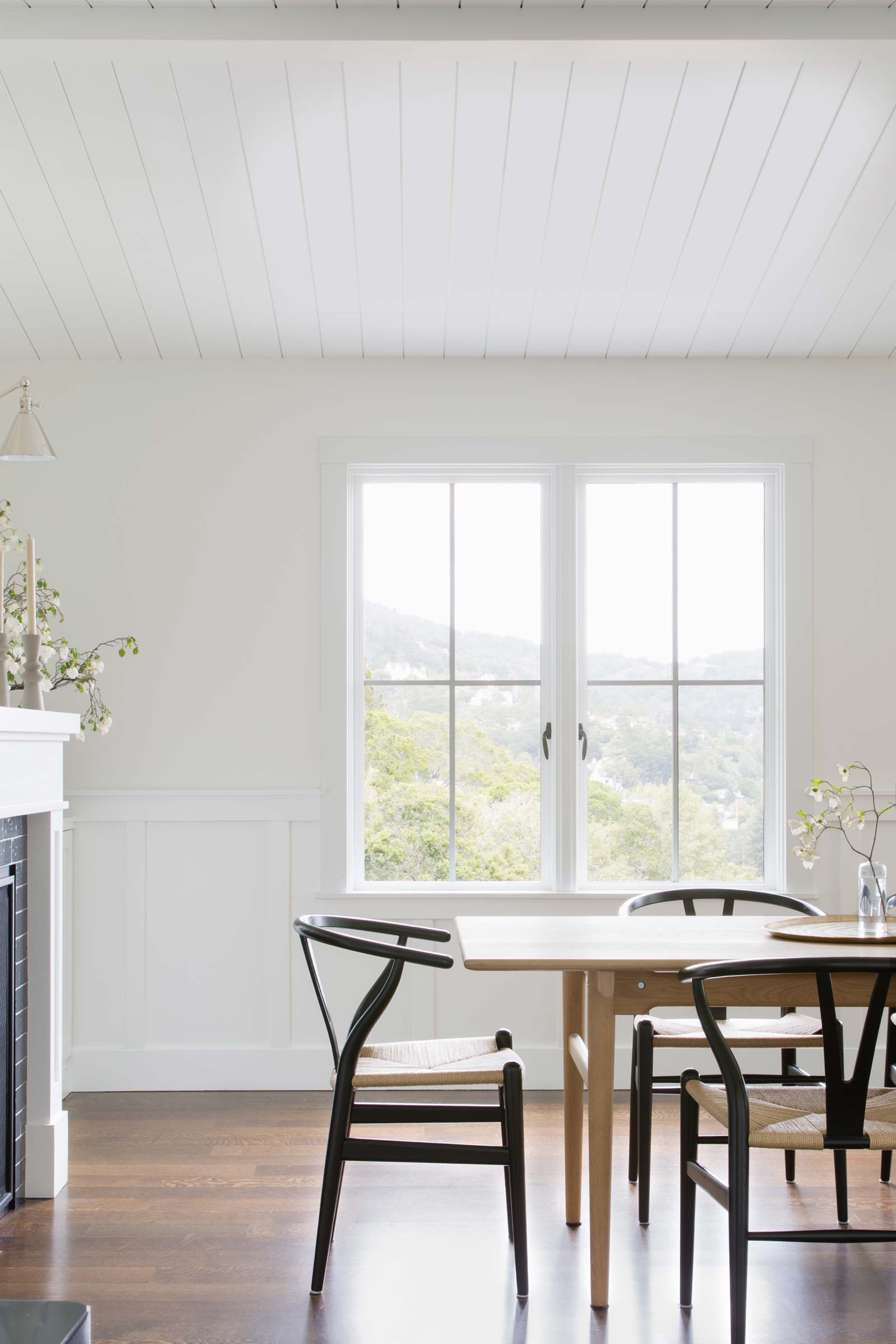 Table, Chairs, and Fireplace